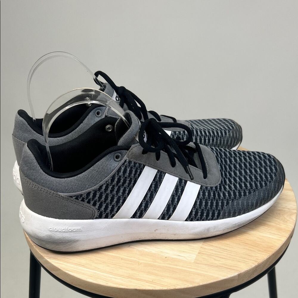 Adidas Men's Black/Grey Cloud foam Race Shoes Comfort Casual  Size 8 - Picture 5 of 14
